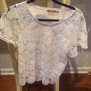 Belldini White Lace Blouse